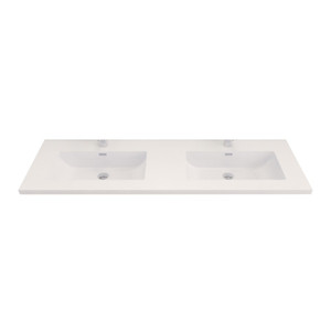ELEGANT 60'' Acrylic Top in High Gloss White (Double sink)