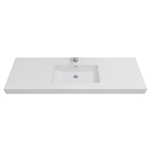 MIA 60'' Acrylic Top in High Gloss White (Single Sink)