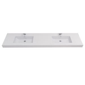 MIA 84'' Acrylic Top in High Gloss White (Double Sink) MIA 84'' Acrylic Top in High Gloss White (Double Sink)