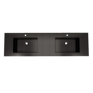 MAX 72'' Acrylic Top in High Gloss Black (Double Sink)