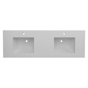 VICTORIA 60'' Acrylic Top in High Gloss White (Double Sink)