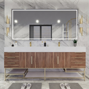 Belair 84’’ Freestanding Bathroom Vanity with Reinforced Acrylic Double Sink Top