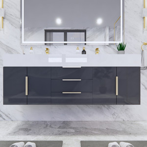 Belair 60’’ Wall Mount Bathroom Vanity with Reinforced Acrylic Double Sink Top Belair 60’’ Wall Mount Bathroom Vanity with Reinforced Acrylic Double Sink Top