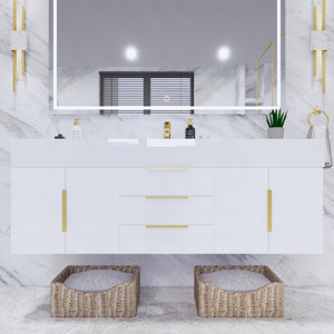 Belair 60’’ Wall Mount Bathroom Vanity with Reinforced Acrylic Single Sink Top