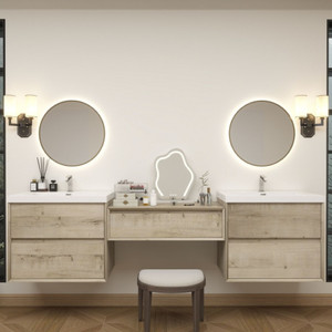 King Set 96" Floating Vanity & Table Set (30" + 36" + 30")
