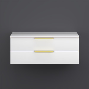 Marvel 26" Floating Bathroom Shelf with Drawers in Gloss White Marvel 26" Floating Bathroom Shelf with Drawers in Gloss White