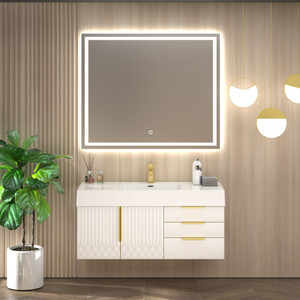 Marvel 48" Floating Bathroom Vanity with Reinforced Acrylic Sink in Gloss White