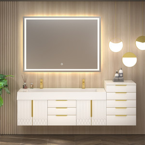 Marvel 92" Floating Bathroom Vanity with Reinforced Acrylic Sink in Gloss White (72D"+ 20") Marvel 92" Floating Bathroom Vanity with Reinforced Acrylic Sink in Gloss White (72D"+ 20")