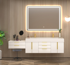 Marvel 86" Floating Bathroom Vanity with Reinforced Acrylic Sink in Gloss White (60D" +26") Marvel 86" Floating Bathroom Vanity with Reinforced Acrylic Sink in Gloss White (60D" +26")