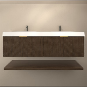 Monterey 72" Wall-Mounted Bathroom Vanity with Reinforced Acrylic Double Sink