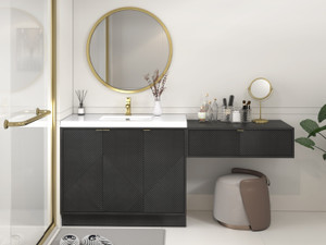 Monterey 78" (42" + 36") Freestanding Bathroom Vanity with Reinforced Acrylic Sink & Drawer