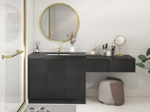 Monterey 78" (42" + 36") Freestanding Bathroom Vanity with Reinforced Acrylic Sink & Drawer