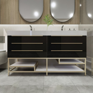 Noble 60" Free Standing Vanity with Reinforced Acrylic Double Sink (30" + 30")
