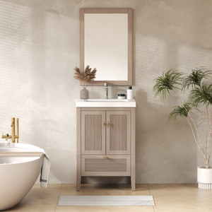 Louver 24" Freestanding Bathroom Vanity with Acrylic Sink