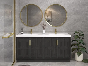 Maze 72" Freestanding Bathroom Vanity with Reinforced Acrylic Double Sink