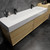 MAX 92" Wall Mounted Bathroom Vanity with Reinforced Acrylic Double Sink (72D" + 20")