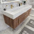 Belair 60’’ Wall Mount Bathroom Vanity with Reinforced Acrylic Double Sink Top