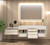 Marvel 98" Floating Bathroom Vanity with Reinforced Acrylic Sink in Gloss White (72D" +26")