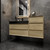 MIA 56" Wall Mounted Bathroom Vanity with Black Stainless Steel  Sink (36" + 20")