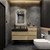 MIA 62" Wall Mounted Bathroom Vanity with Black Stainless Steel  Sink (42" + 20")
