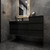 MIA 62" Wall Mounted Bathroom Vanity with Black Stainless Steel  Sink (42" + 20")