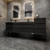 MIA 80" Wall Mounted Bathroom Vanity with Black Stainless Steel Double Sink (60D" + 20")
