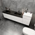 MIA 92" Wall Mounted Bathroom Vanity with Black Stainless Steel Double Sink (72D" + 20")