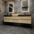 MIA 104" Wall Mounted Bathroom Vanity with Black Stainless Steel Sink (42" + 20" + 42")