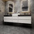 MIA 104" Wall Mounted Bathroom Vanity with Black Stainless Steel Sink (42" + 20" + 42")