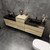 MIA 104" Wall Mounted Bathroom Vanity with Black Stainless Steel Sink (42" + 20" + 42")