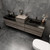 MIA 104" Wall Mounted Bathroom Vanity with Black Stainless Steel Sink (42" + 20" + 42")