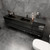 MIA 104" Wall Mounted Bathroom Vanity with Black Stainless Steel Double Sink (84D" + 20")