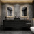 MIA 116" Wall Mounted Bathroom Vanity with Black Stainless Steel Sink (48" + 20" + 48")