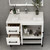 Victoria 36" Plywood Wall-Mount Vanity with Acrylic Sink & Black Rack (LEFT DRAWER)
