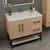 Victoria 36" Plywood Wall-Mount Vanity with Acrylic Sink & Black Rack (RIGHT DRAWER)