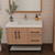 Victoria 36" Plywood Wall-Mount Vanity with Acrylic Sink & Black Rack (RIGHT DRAWER)
