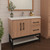 Victoria 42" Plywood Wall-Mount Vanity with Acrylic Sink & Black Rack (RIGHT DRAWER)