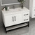 Victoria 42" Plywood Wall-Mount Vanity with Acrylic Sink & Black Rack (RIGHT DRAWER)