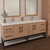 Victoria 72" Plywood Wall-Mount Vanity with Acrylic DOUBLE Sink & Black Rack