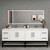 Victoria 84" Plywood Wall-Mount Vanity with Acrylic DOUBLE Sink &  Black Rack