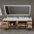 Victoria 84" Plywood Wall-Mount Vanity with Acrylic DOUBLE Sink &  Black Rack