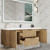 Celine 60" Fluted Wallmount Bathroom Vanity with Single Acrylic Sink