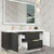 Celine 60" Fluted Wallmount Bathroom Vanity with Double Acrylic Sink