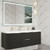 Celine 60" Fluted Wallmount Bathroom Vanity with Double Acrylic Sink
