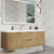 Celine 60" Fluted Wallmount Bathroom Vanity with Double Acrylic Sink