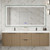 Celine 72" Fluted Wallmount Bathroom Vanity with Double Acrylic Sink