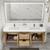 Celine 72" Fluted Wallmount Bathroom Vanity with Double Acrylic Sink
