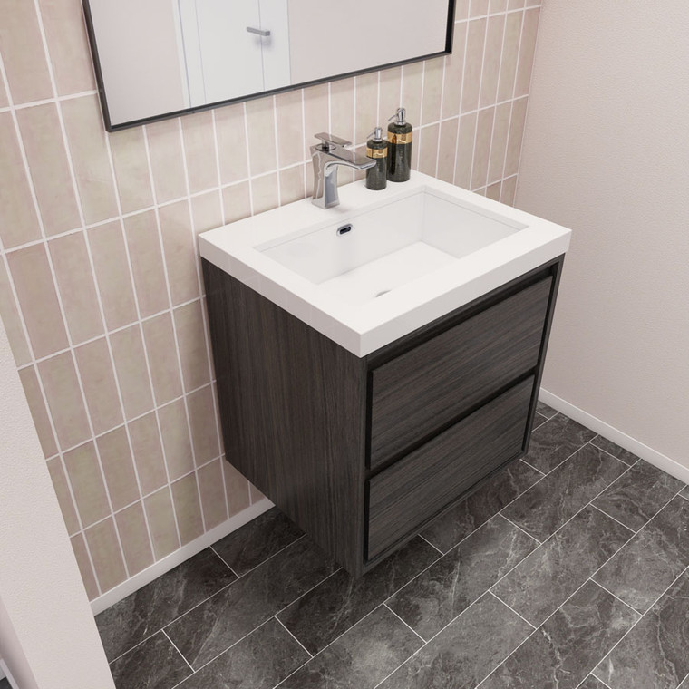 Subtle 24" Wall Mounted Modern Vanity