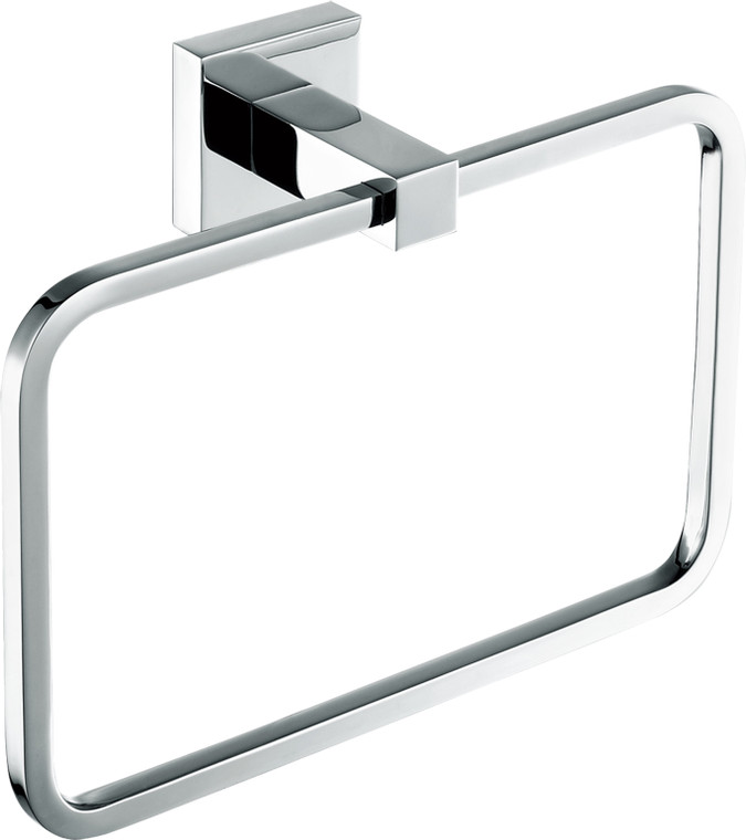 Victor 8" Chrome Towel Ring with Square Wall Mount