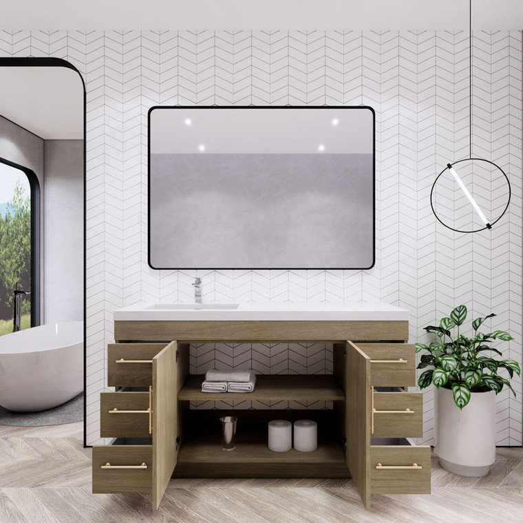 Eliza 60'' Freestanding Vanity With Left Single Sink